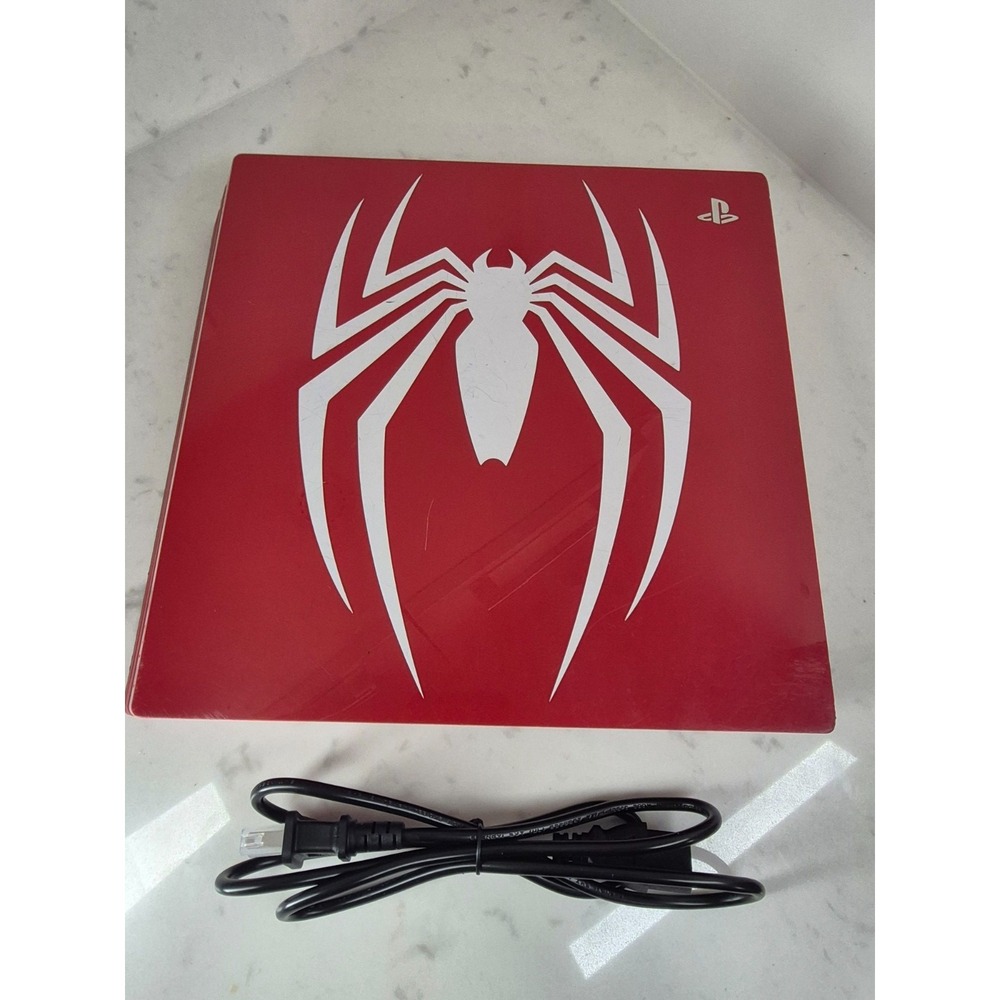 PS4 Pro Spider-Man Limited Edition Red Console Sony CUH-7115B w/ Cable